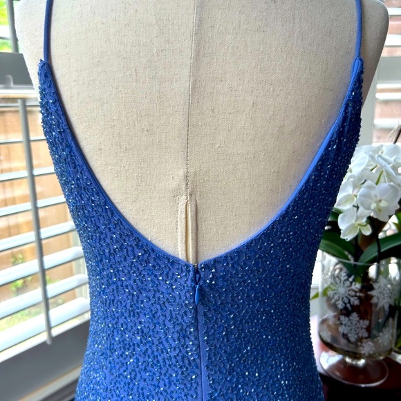 Michelangelo periwinkle beaded embellished evening gown/prom/wedding - Picture 8 of 13